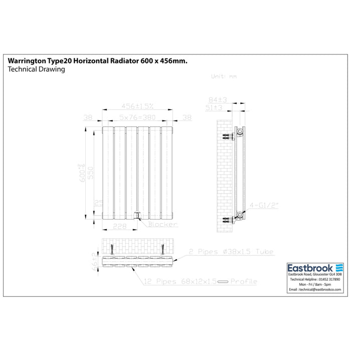 Eastbrook Warrington Type 20 Horizontal Designer Radiator