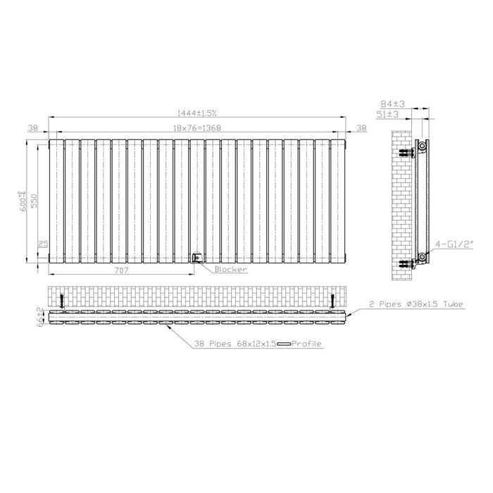 Eastbrook Warrington Type 20 Horizontal Designer Radiator