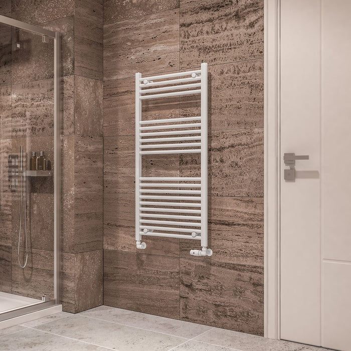 Eastbrook Wingrave Straight Heated Towel Rail - Gloss White