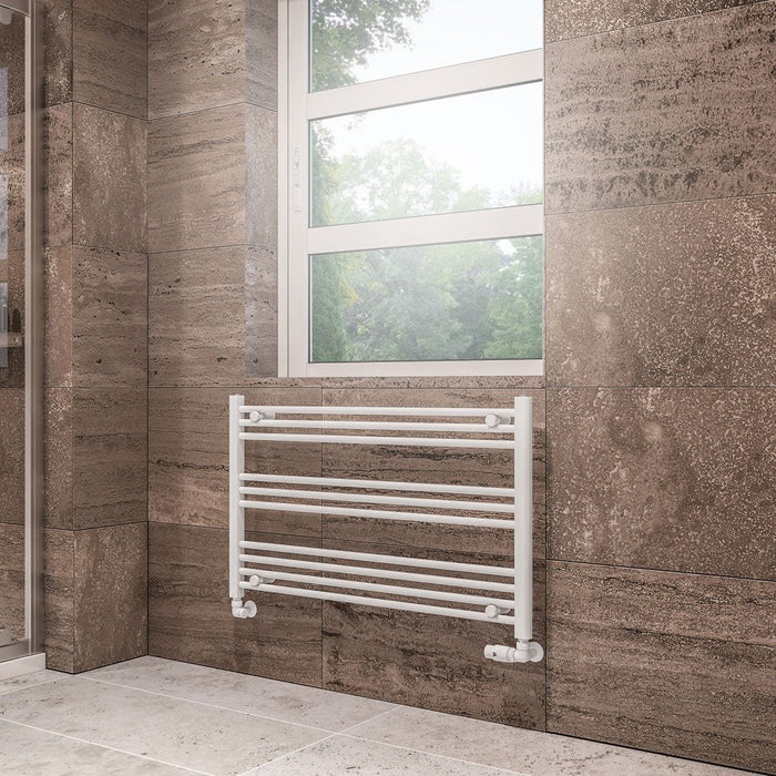 Eastbrook Wingrave Straight Heated Towel Rail - Gloss White