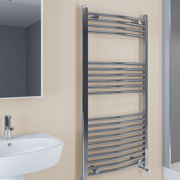 Eastbrook Wingrave Vertical Curved Heated Towel Rail