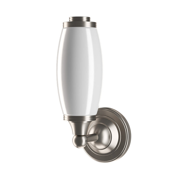Burlington Round Bathroom Light With Base And Opal Glass Tube Shade
