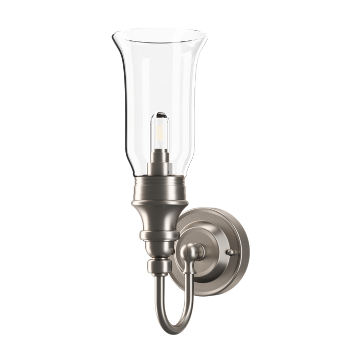 Burlington Ornate Bathroom Light With Base And Clear Glass Vase Shade