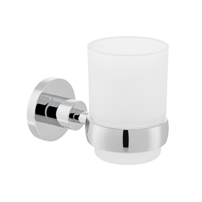 Vado Elements Frosted Glass Tumbler And Holder - Chrome