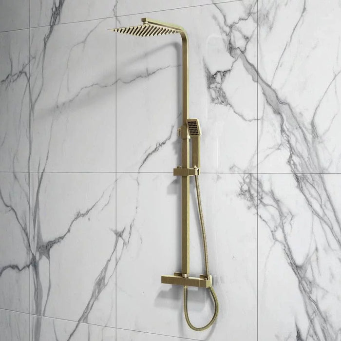 Scudo Elliot Square Thermostatic Rigid Riser Mixer Shower inc. Easy Fix Kit