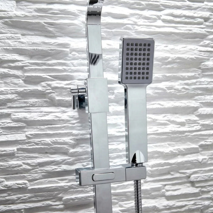 Scudo Elliot Square Thermostatic Rigid Riser Mixer Shower inc. Easy Fix Kit