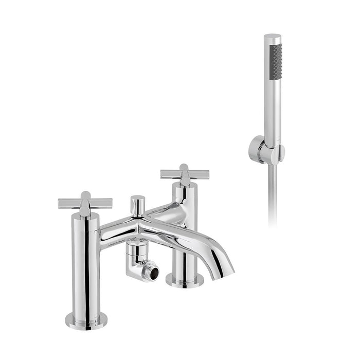 Vado Elements Deck Mounted Bath Shower Mixer Tap With Kit - Polished Chrome