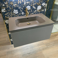 Ex-Display Novello Bloom Onda 800mm Wall Hung Vanity Unit - Fango Soft