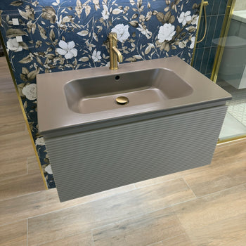 Ex-Display Novello Bloom Onda 800mm Wall Hung Vanity Unit - Fango Soft