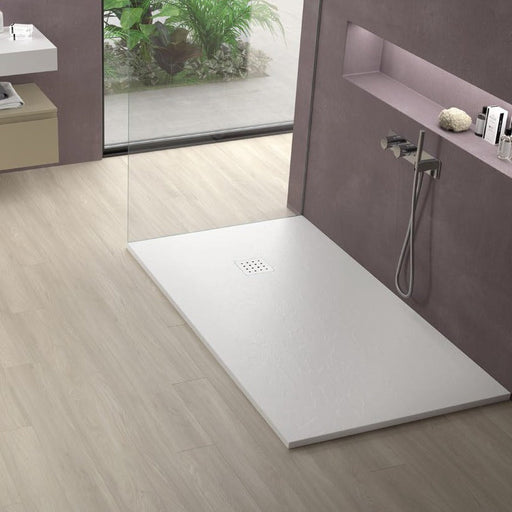 Extra Flat Rectangular Slate Shower Tray - White Trays