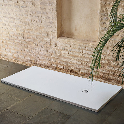 Extra Flat Rectangular Slate Shower Tray - White Trays