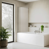 Flair Ayo 8mm Frameless Bathscreen 800mm x 1500mm with Fluted Glass