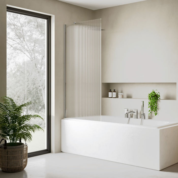 Flair Ayo 8mm Frameless Bathscreen 800mm x 1500mm with Fluted Glass