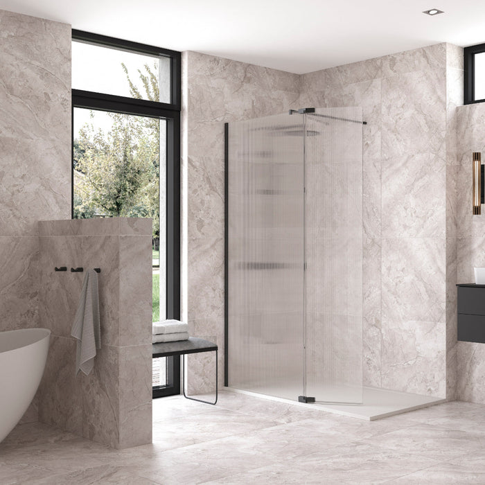 Flair Ayo 8mm Wetroom Hinge Rotating Fluted Deflector Panel 300mm