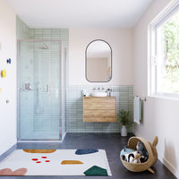 Flair Baby Ili 6mm Bifold Shower Door with Semi Framed Side Panel 1800mm High - Silver