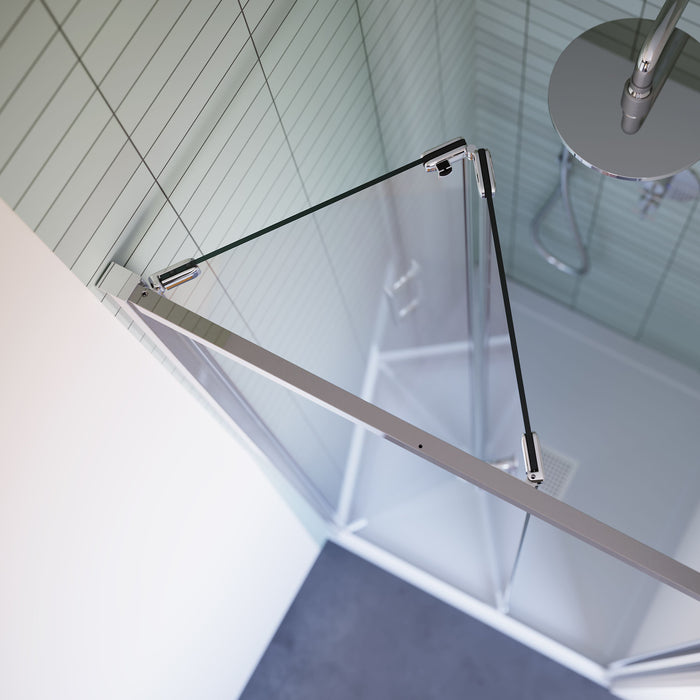 Flair Baby Ili 6mm Bifold Shower Door with Semi Framed Side Panel 1800mm High - Silver