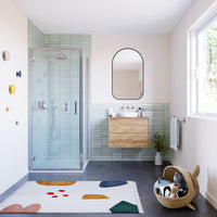 Flair Baby Ili 6mm Hinged Shower Door with Semi Framed Side Panel 1800mm High - Silver
