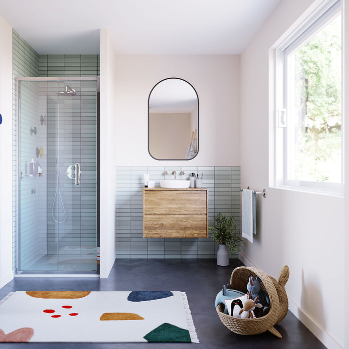Flair Baby Ili 6mm Recessed Bifold Shower Door 1800mm High - Silver
