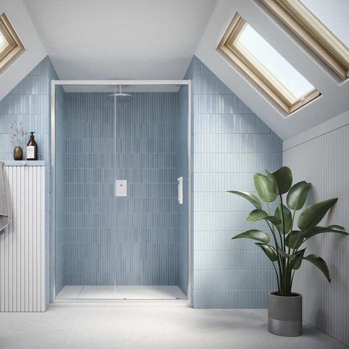 Flair Baby Ili 6mm Recessed Sliding Shower Door 1800mm High - Silver