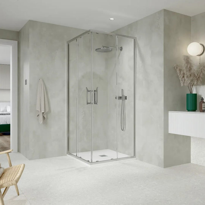 Flair Eto 8mm Corner Entry Shower Door - Silver