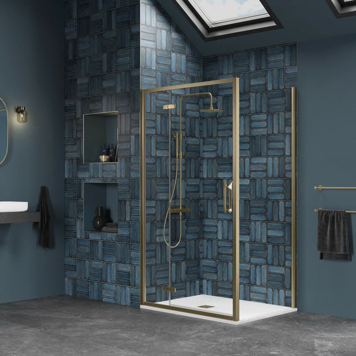 Flair Eto 8mm Hinged & Inline Shower Door with Semi Framed Side Panel
