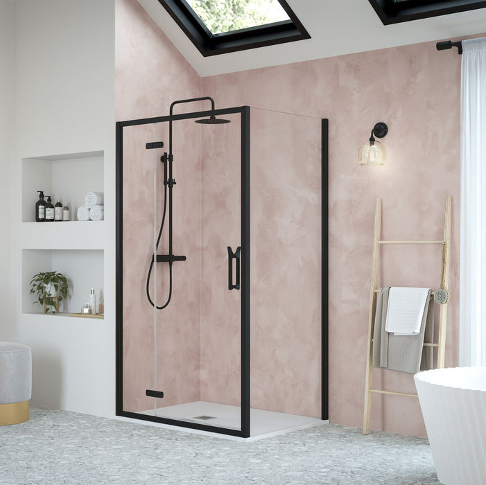 Flair Eto 8mm Hinged & Inline Shower Door with Semi Framed Side Panel