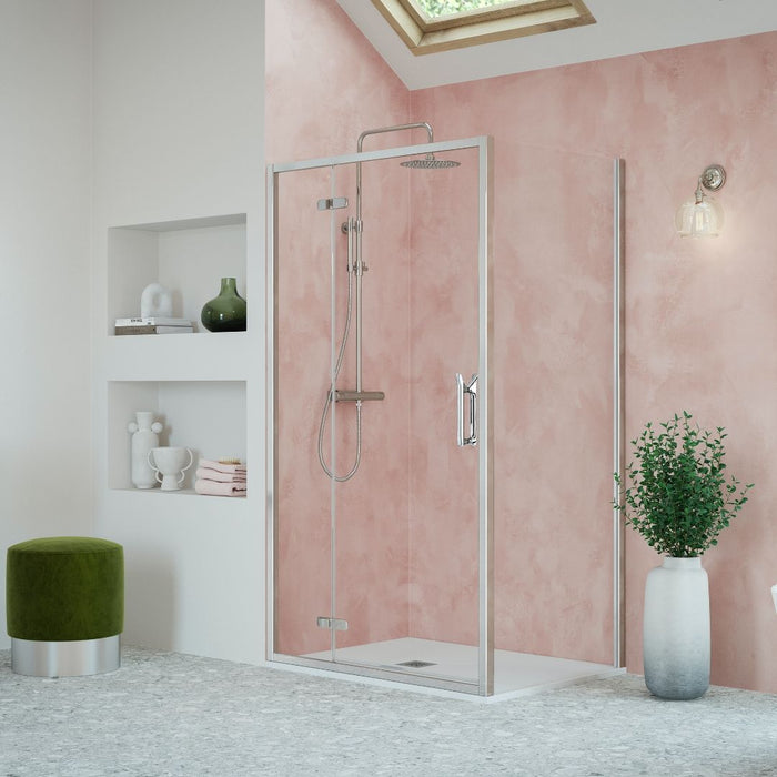 Flair Eto 8mm Hinged & Inline Shower Door with Semi Framed Side Panel