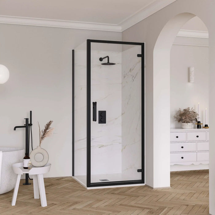 Flair Eto 8mm Hinged Shower Door with Semi Framed Side Panel