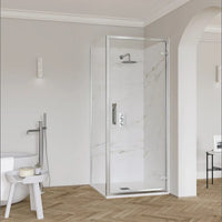 Flair Eto 8mm Hinged Shower Door with Semi Framed Side Panel