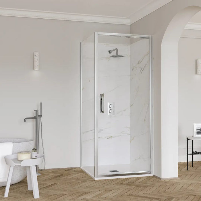 Flair Eto 8mm Infold Shower Door with Semi Framed Side Panel