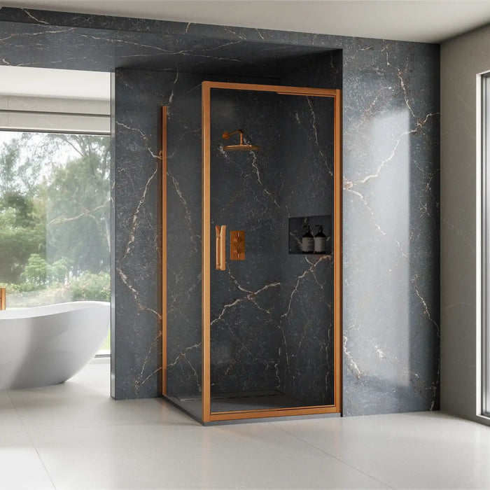 Flair Eto 8mm Infold Shower Door with Semi Framed Side Panel