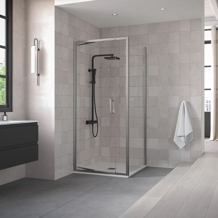 Flair Eto 8mm Infold Shower Door with Semi Framed Side Panel