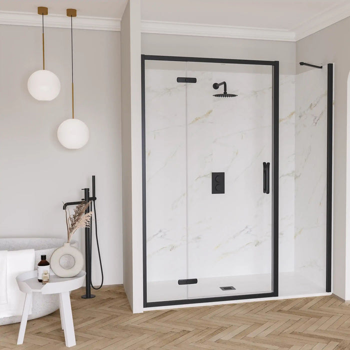 Flair Eto 8mm Recessed Hinged & Inline Shower Door with Inline Panel