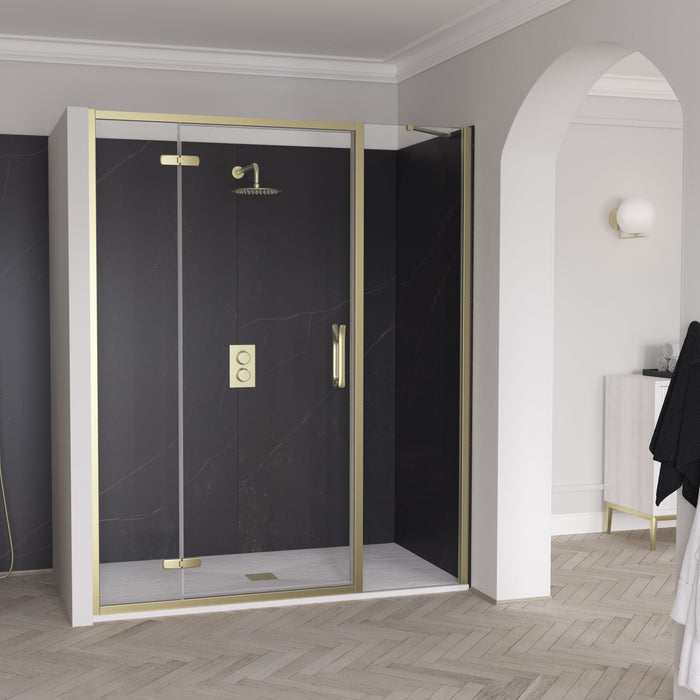 Flair Eto 8mm Recessed Hinged & Inline Shower Door with Inline Panel
