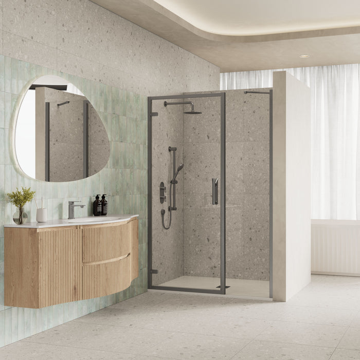 Flair Eto 8mm Recessed Hinged Shower Door with Inline Panel