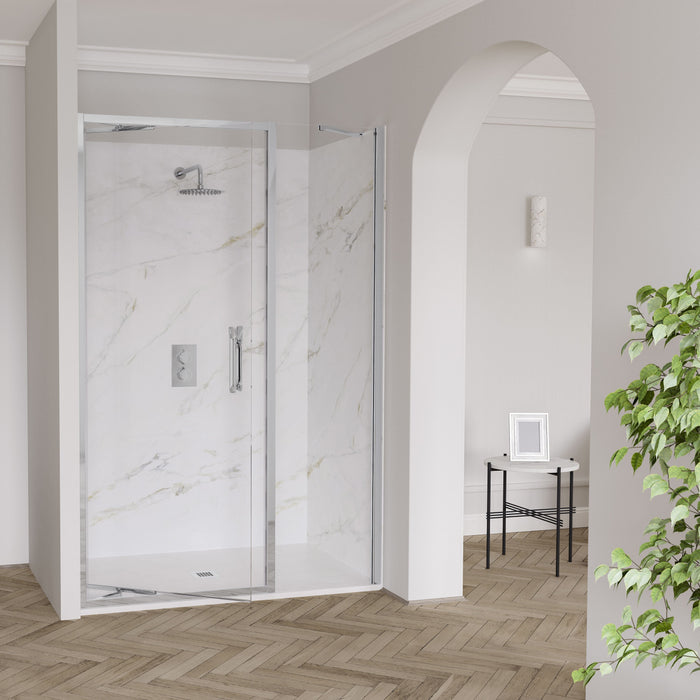 Flair Eto 8mm Recessed Infold Shower Door with Inline Panel