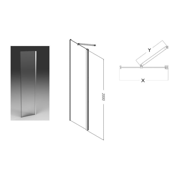 Flair Eto 8mm Recessed Infold Shower Door with Inline Panel