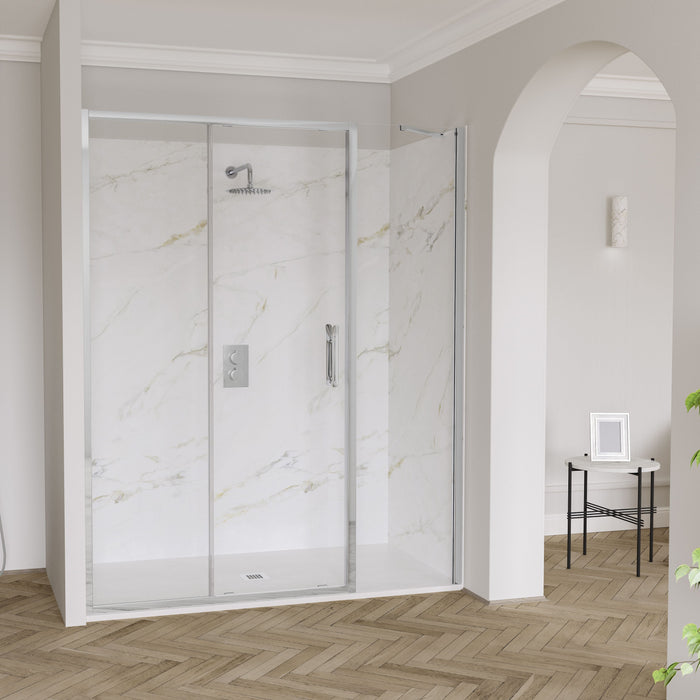 Flair Eto 8mm Recessed Sliding Shower Door with Inline Panel