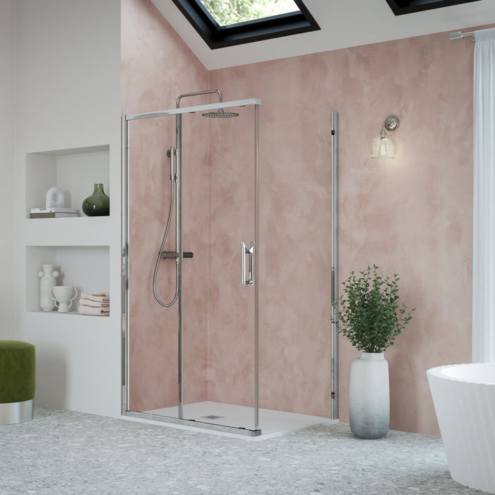 Flair Eto 8mm Sliding Shower Door with Frameless Side Panel