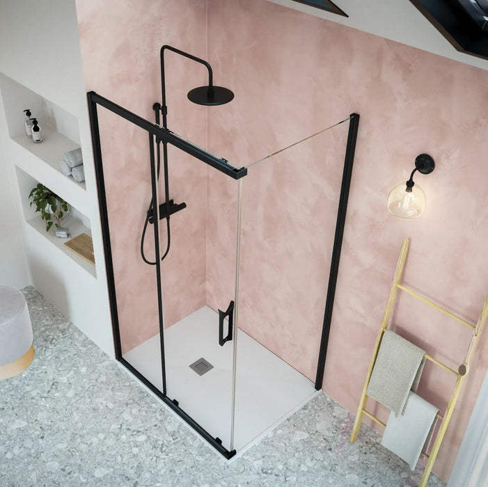 Flair Eto 8mm Sliding Shower Door with Frameless Side Panel