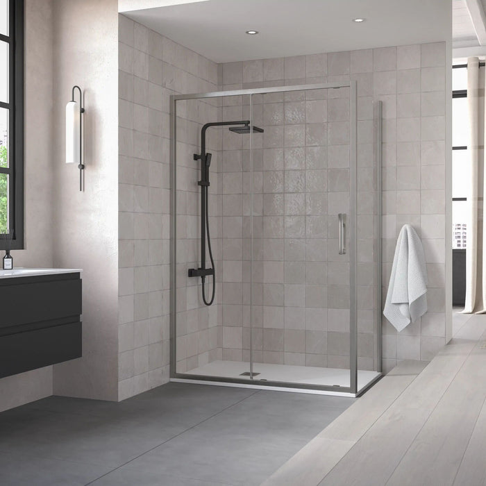 Flair Eto 8mm Sliding Shower Door with Semi Framed Side Panel