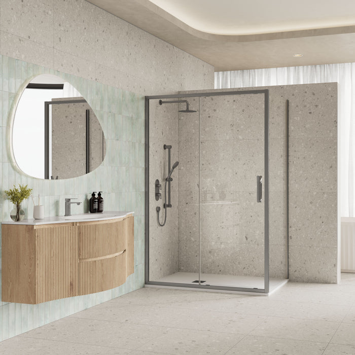 Flair Eto 8mm Sliding Shower Door with Semi Framed Side Panel