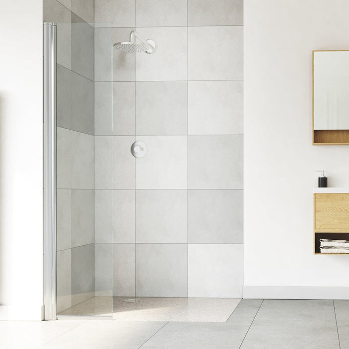 Flair Frameless 6mm Hinged Rotating Wetroom Deflector Panel - Silver