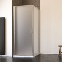 Flair Frameless 6mm Pivot Shower Door with Semi Framed Side Panel