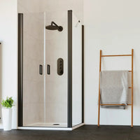 Flair Frameless 6mm Saloon Shower Door with Semi Framed Side Panel