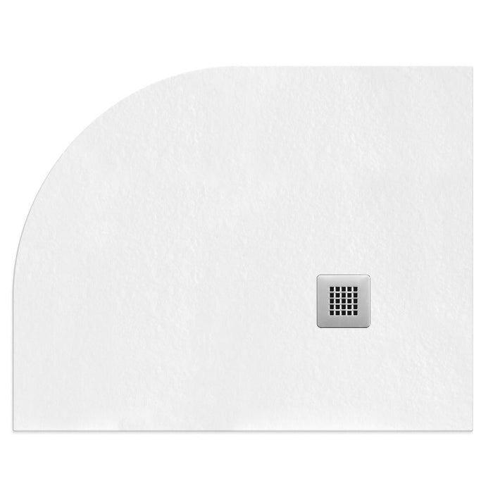 Flair Gemstone Slate Offset Quadrant Shower Tray with Stainless Steel Square Waste