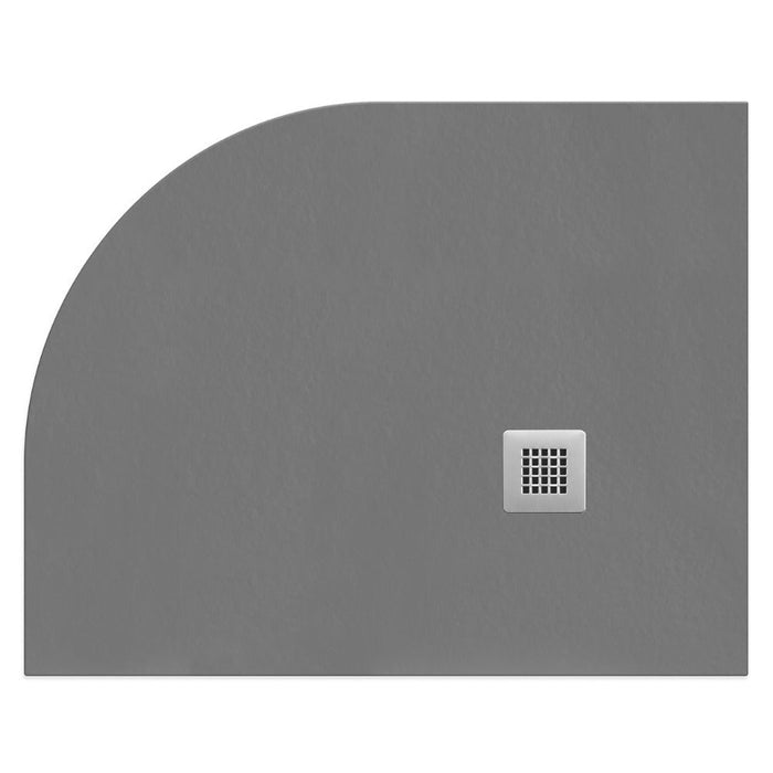 Flair Gemstone Slate Offset Quadrant Shower Tray with Stainless Steel Square Waste