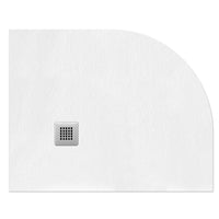Flair Gemstone Slate Offset Quadrant Shower Tray with Stainless Steel Square Waste