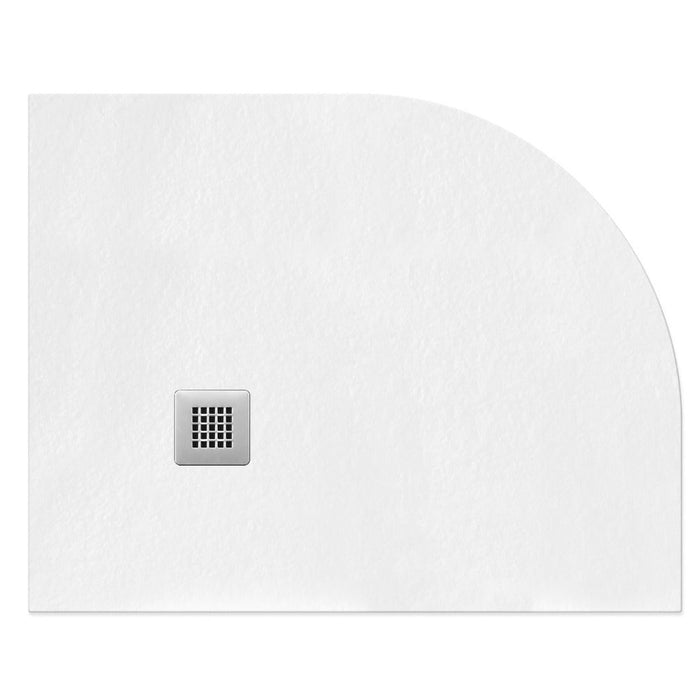 Flair Gemstone Slate Offset Quadrant Shower Tray with Stainless Steel Square Waste