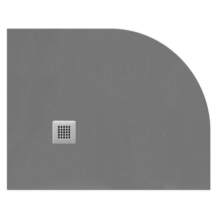 Flair Gemstone Slate Offset Quadrant Shower Tray with Stainless Steel Square Waste